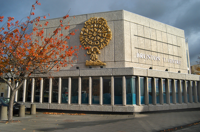 Exterior of The Brunton Theatre, a modernist building