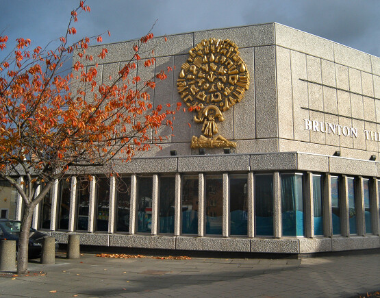 Exterior of The Brunton Theatre, a modernist building